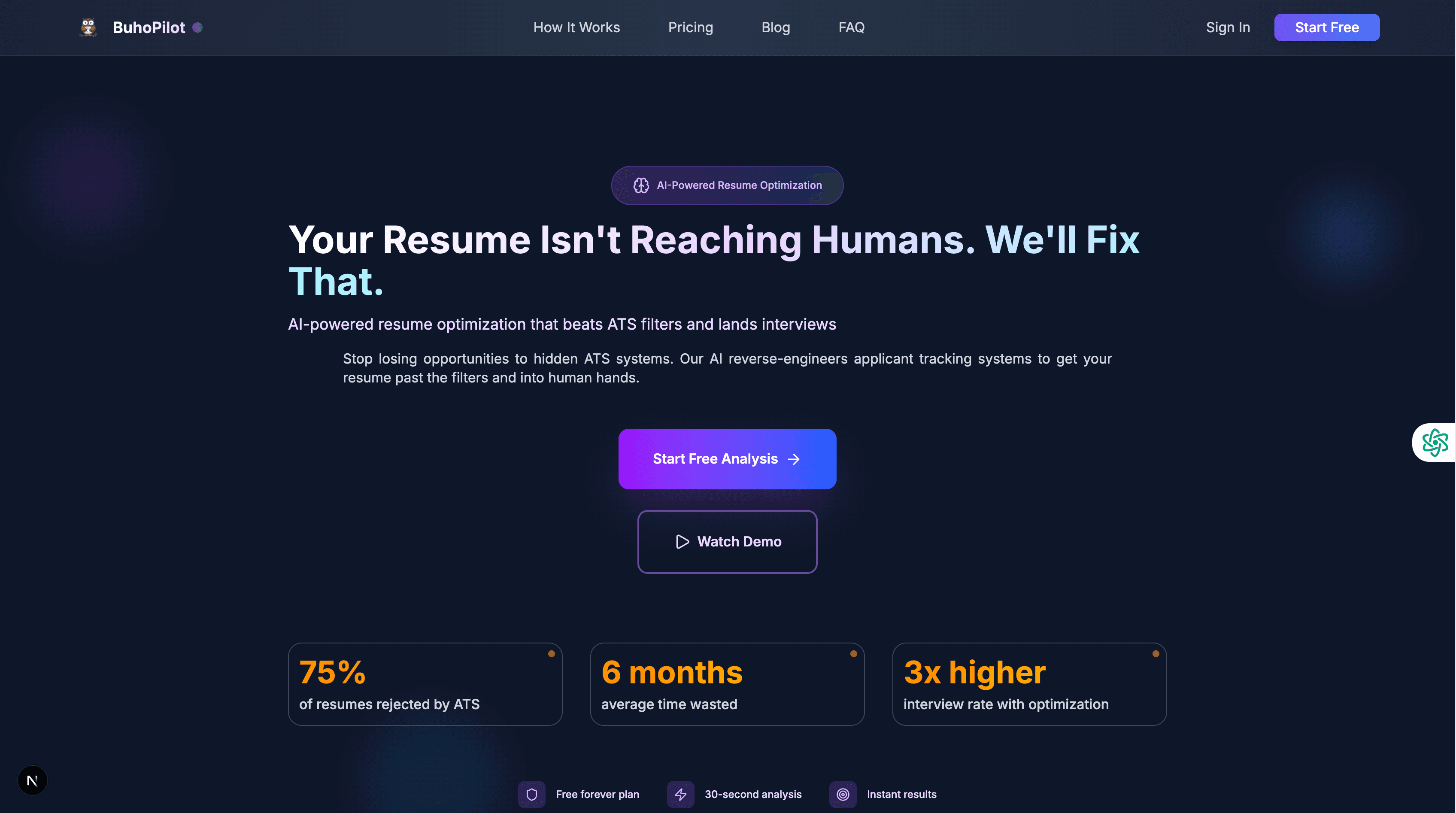 BuhoPilot home dashboard for job seekers