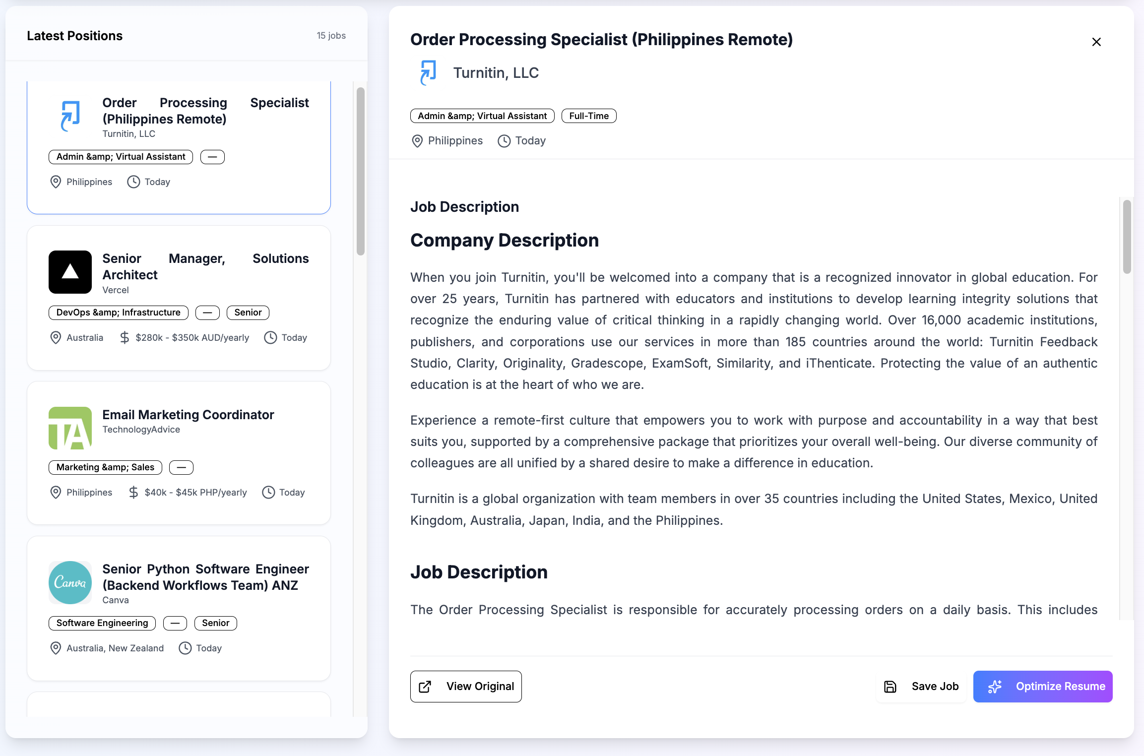 BuhoPilot job discovery combining search results and automated leads from company career pages